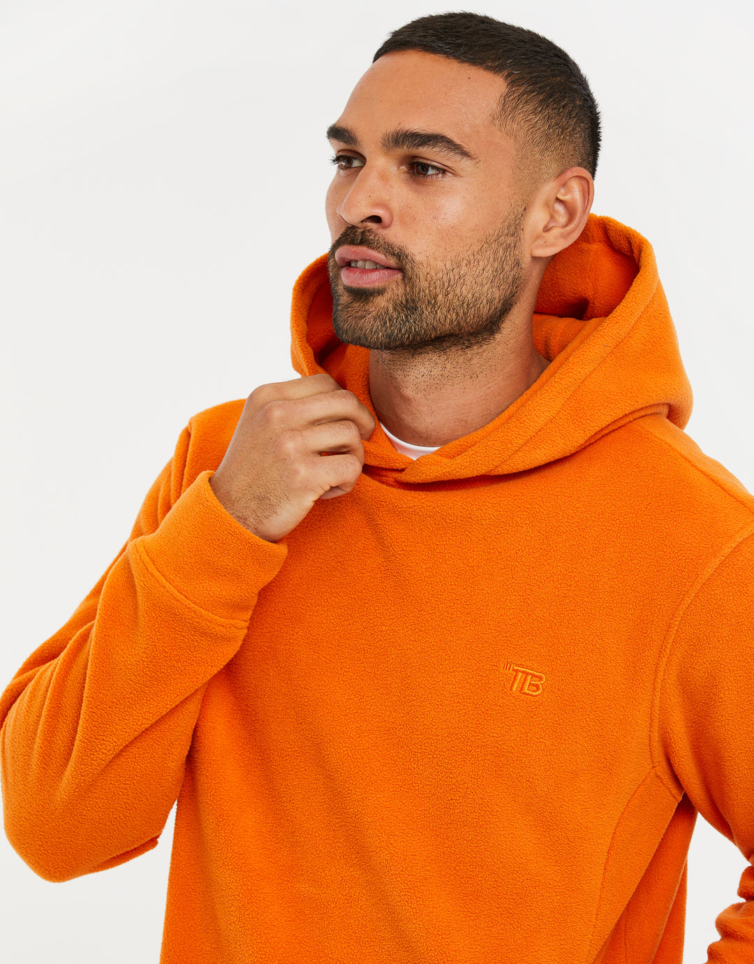 Orange Microfleece Overhead Hoodie