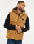 Camel Brown Hooded Padded Gilet