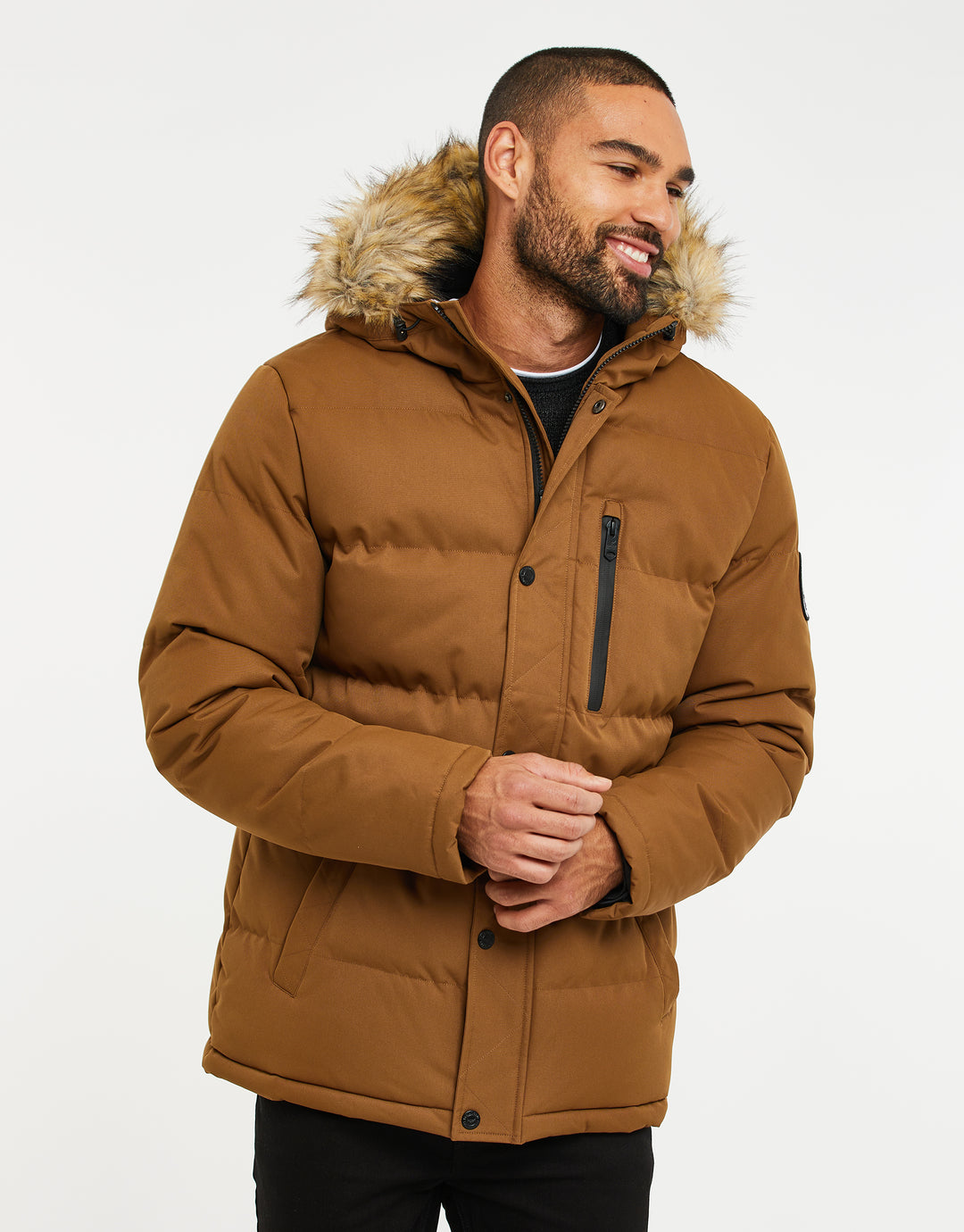 Camel Brown Parka Jacket