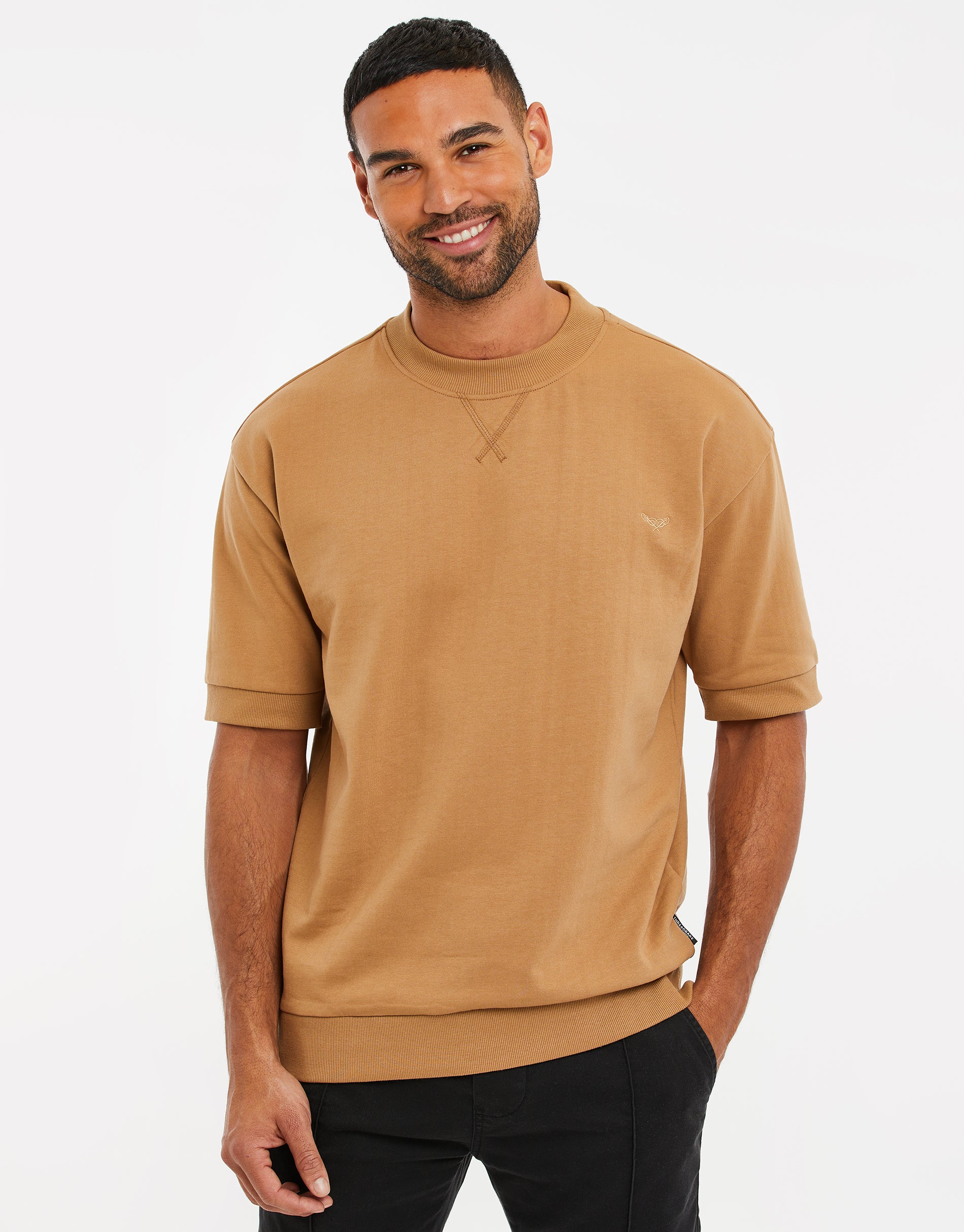 Mens short 2025 sleeve sweatshirt