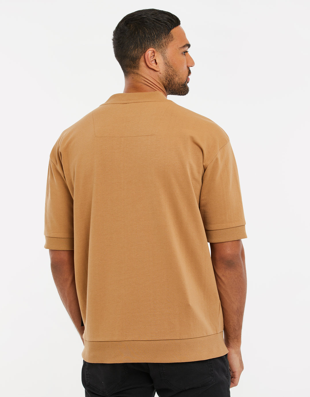 Camel Brown Short Sleeve Sweatshirt