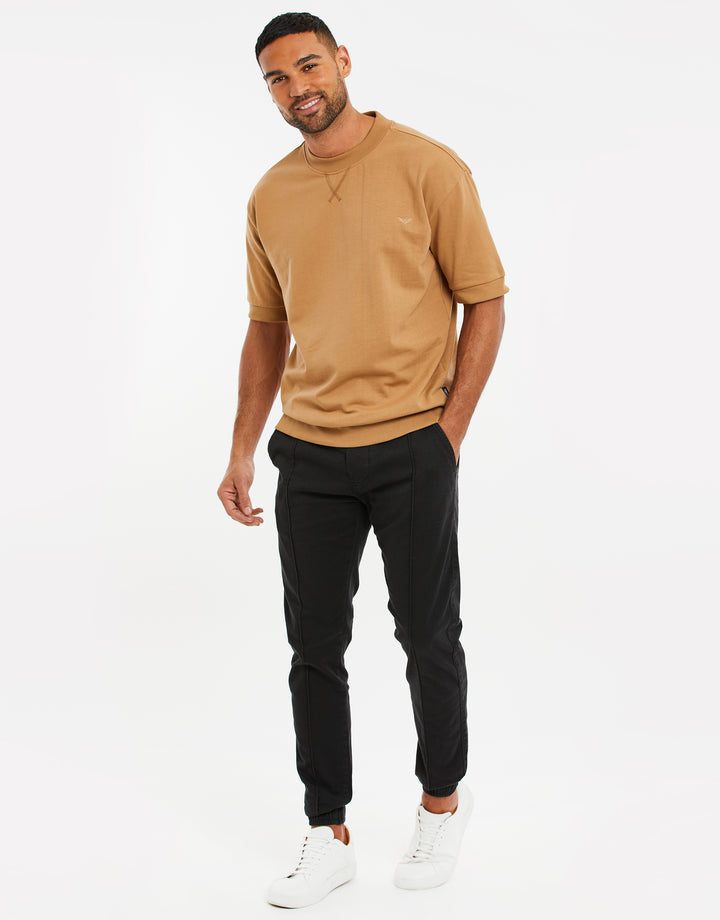 Camel Brown Short Sleeve Sweatshirt