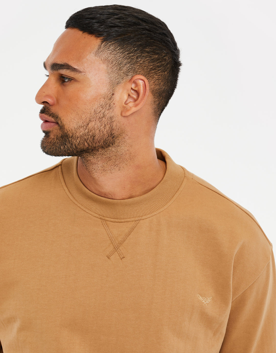 Camel Brown Short Sleeve Sweatshirt