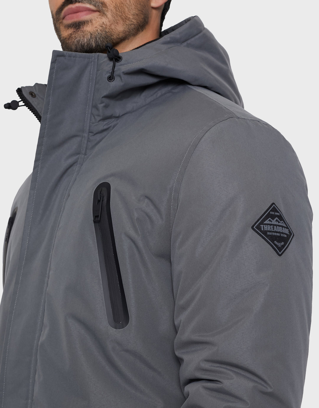Castleford Charcoal Plain Padded Jacket