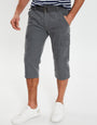 Charcoal Grey 3/4 Length Belted Cargo Trousers