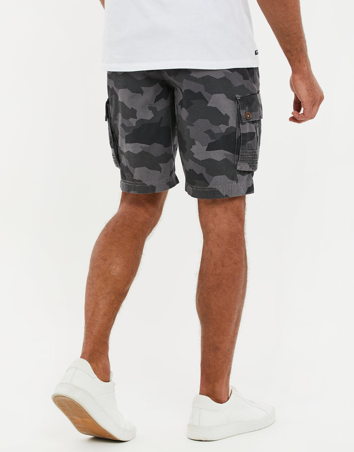Charcoal Grey Camo Cargo Shorts