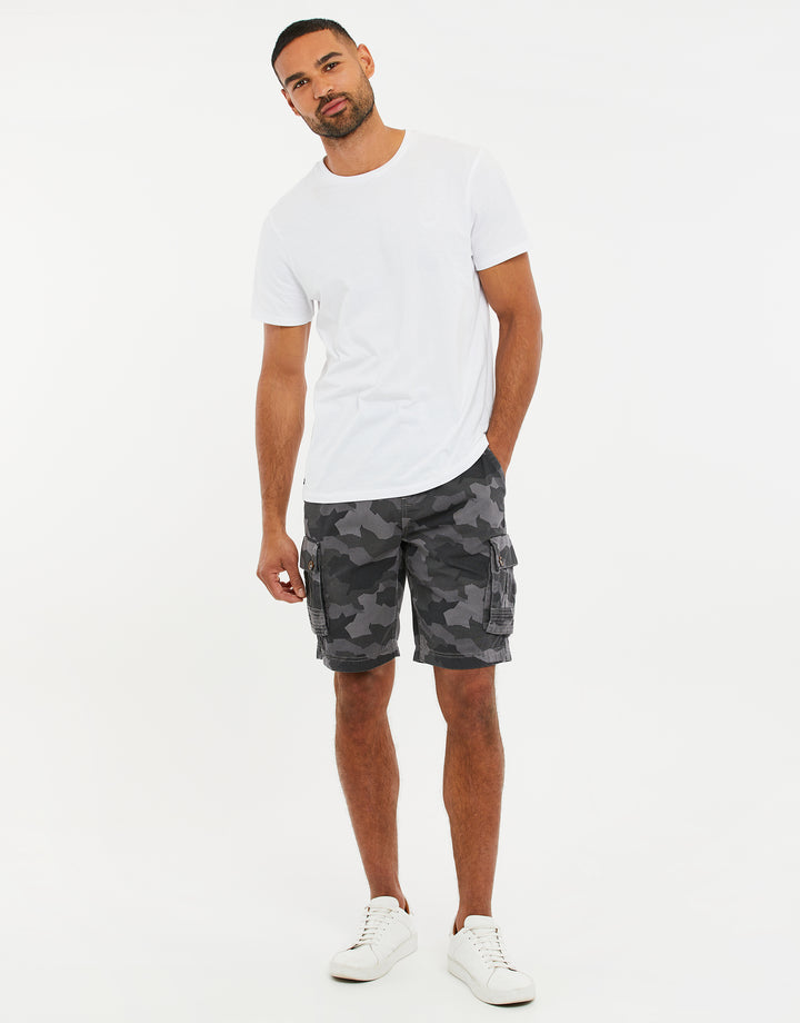 Charcoal Grey Camo Cargo Shorts