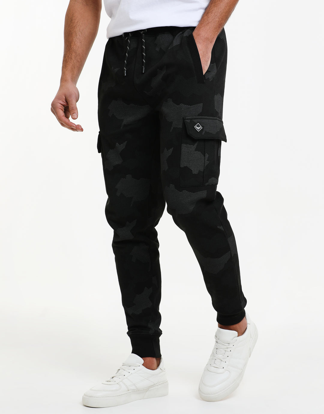 Charcoal Grey Camo Cargo Joggers