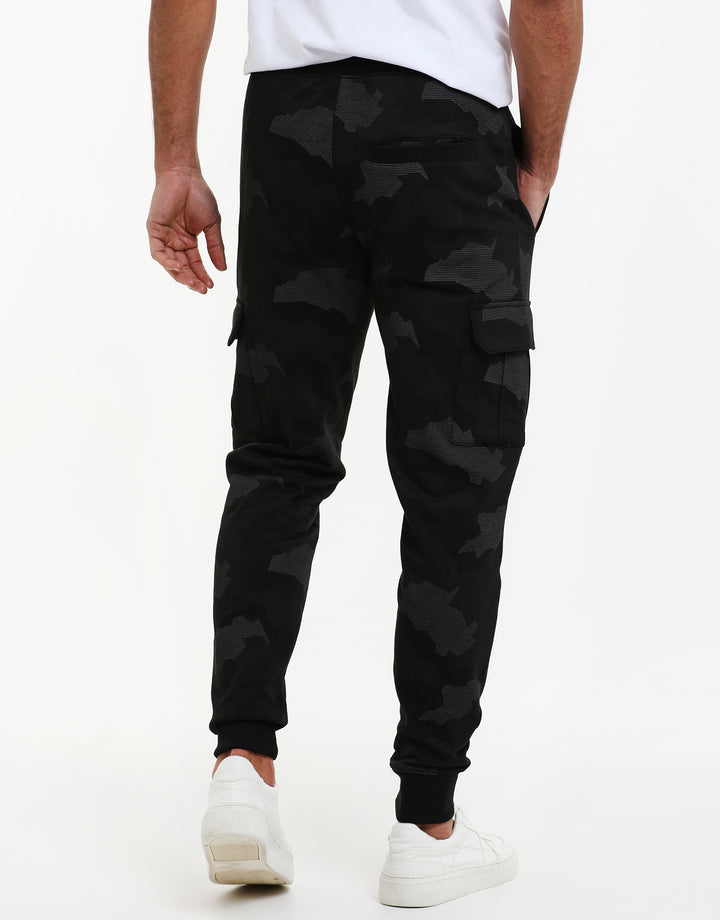 Charcoal Grey Camo Cargo Joggers