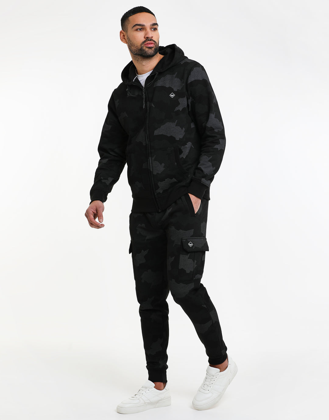 Charcoal Grey Camo Cargo Joggers