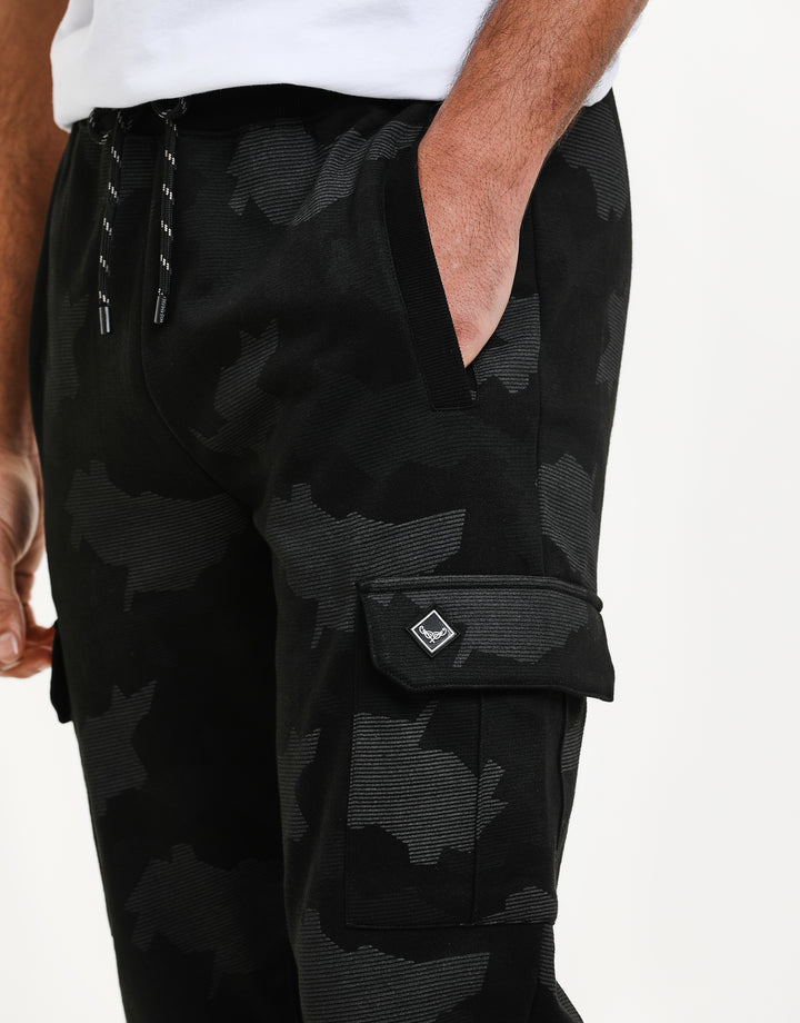 Charcoal Grey Camo Cargo Joggers