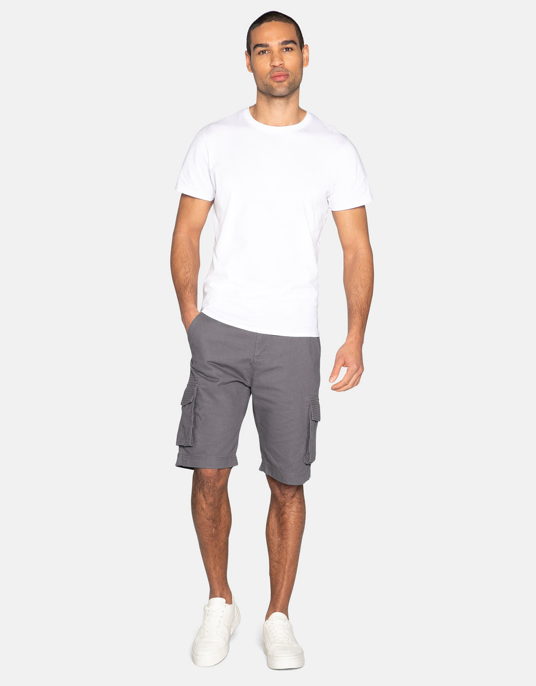 Men's Charcoal Grey Cotton Cargo Shorts – Threadbare