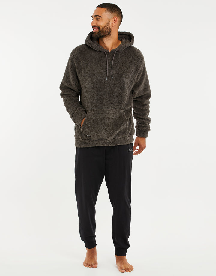 Charcoal Grey Faux Borg Lounge Hoodie