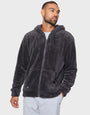 Charcoal Grey Borg Zip-Through Lounge Hoodie