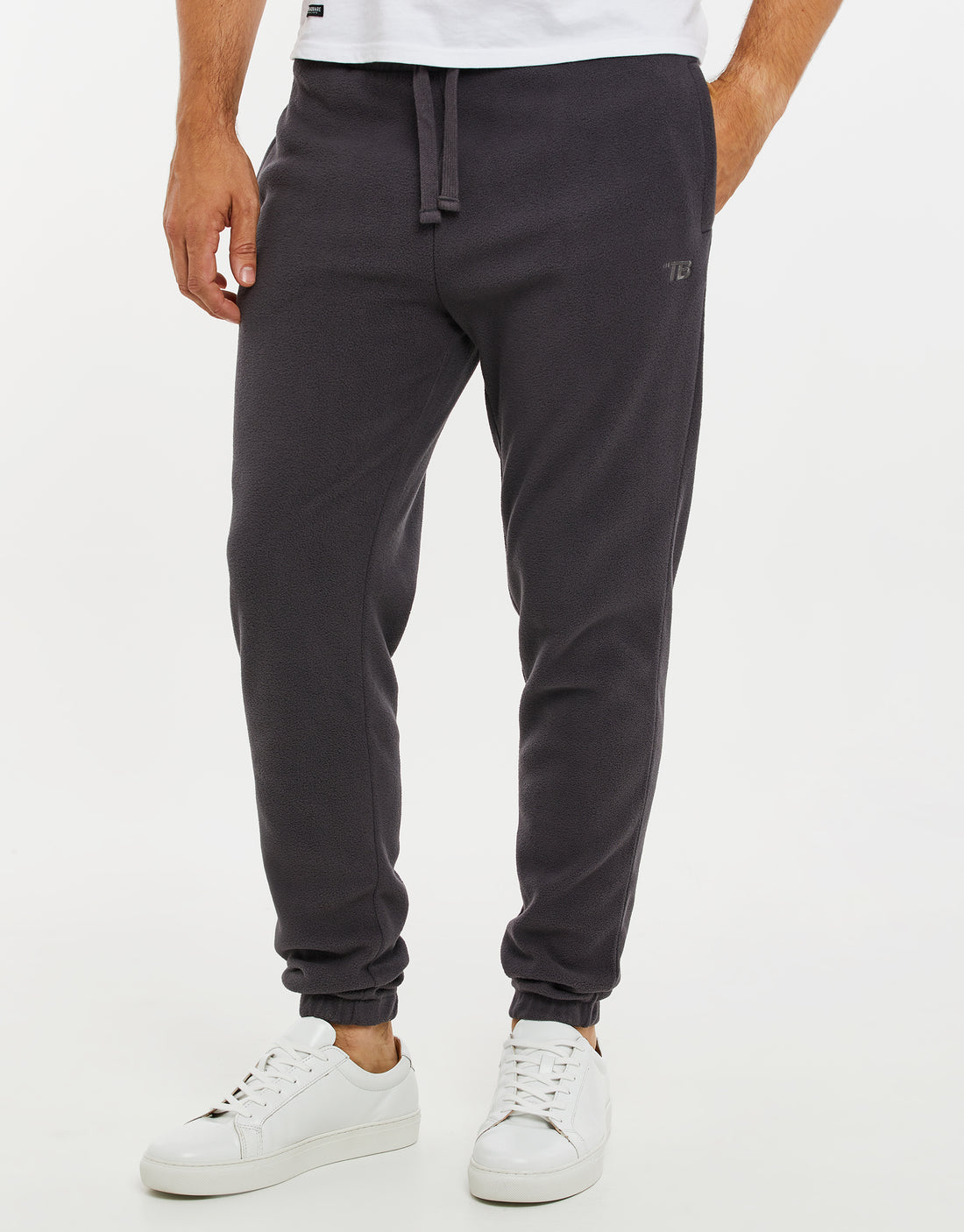 Men's Charcoal Grey Fitness Fleece Joggers – Threadbare