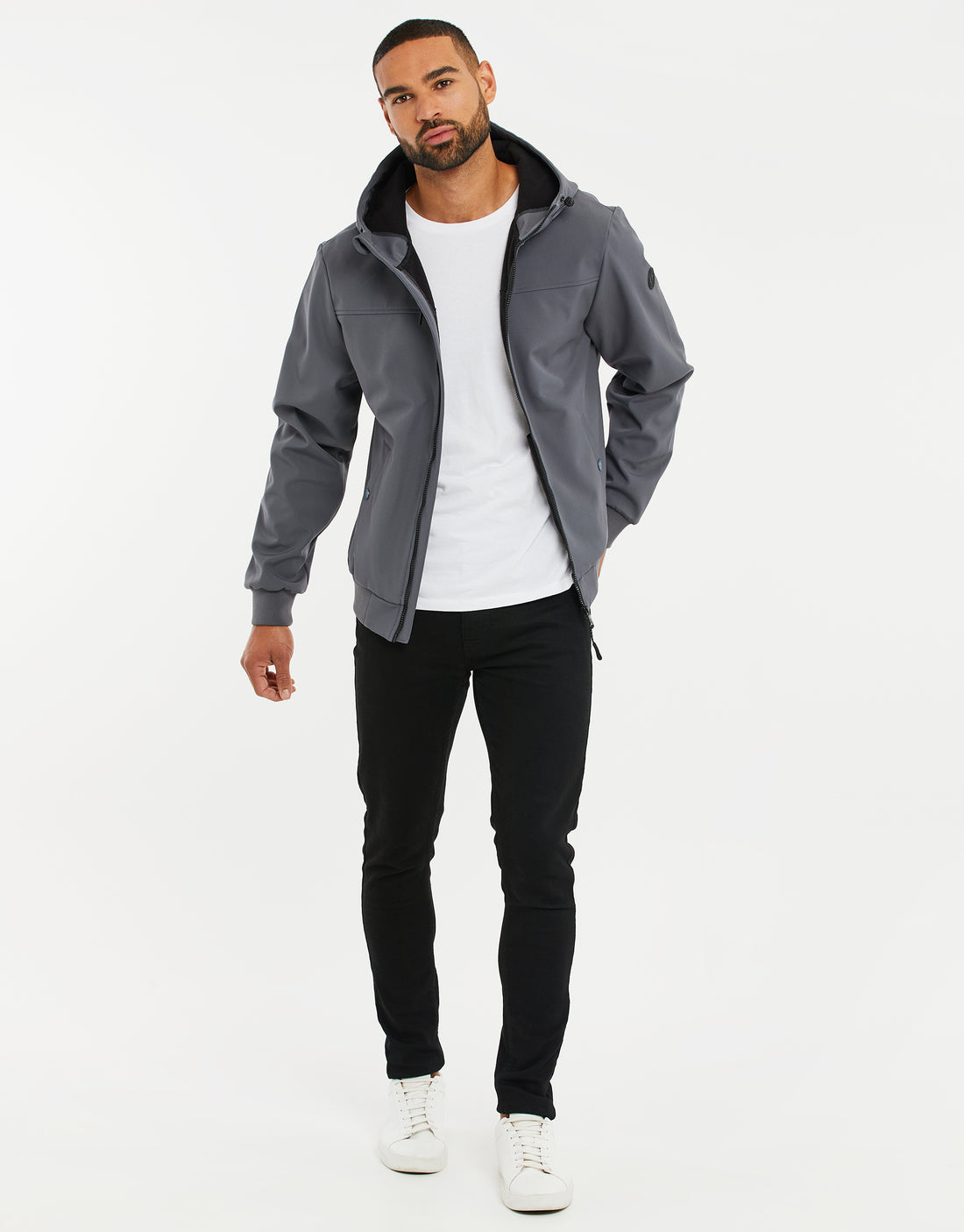 Men's Charcoal Grey Lightweight Hooded Jacket – Threadbare