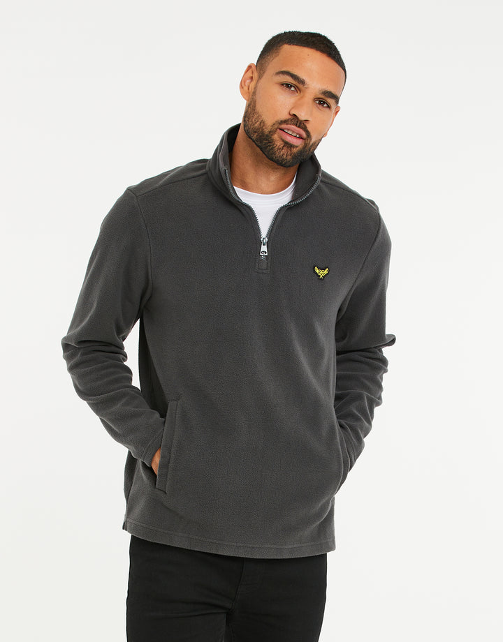 Charcoal Grey Quarter Zip Microfleece Sweatshirt
