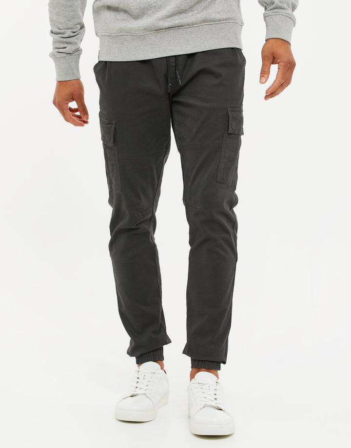 Charcoal Grey Slim Fit Cargo Trousers