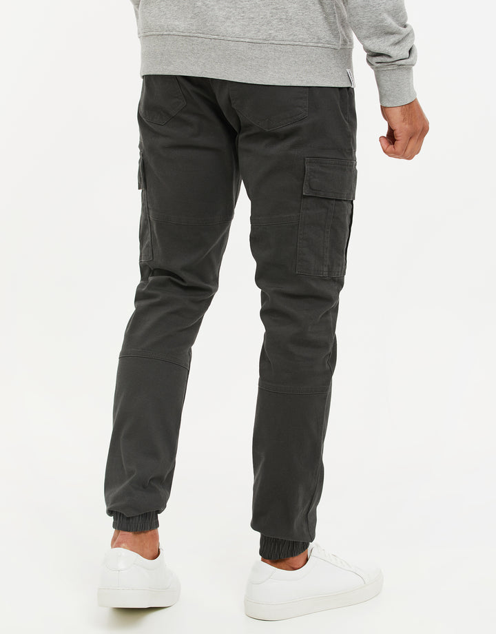 Charcoal Grey Slim Fit Cargo Trousers