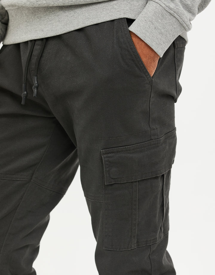 Charcoal Grey Slim Fit Cargo Trousers