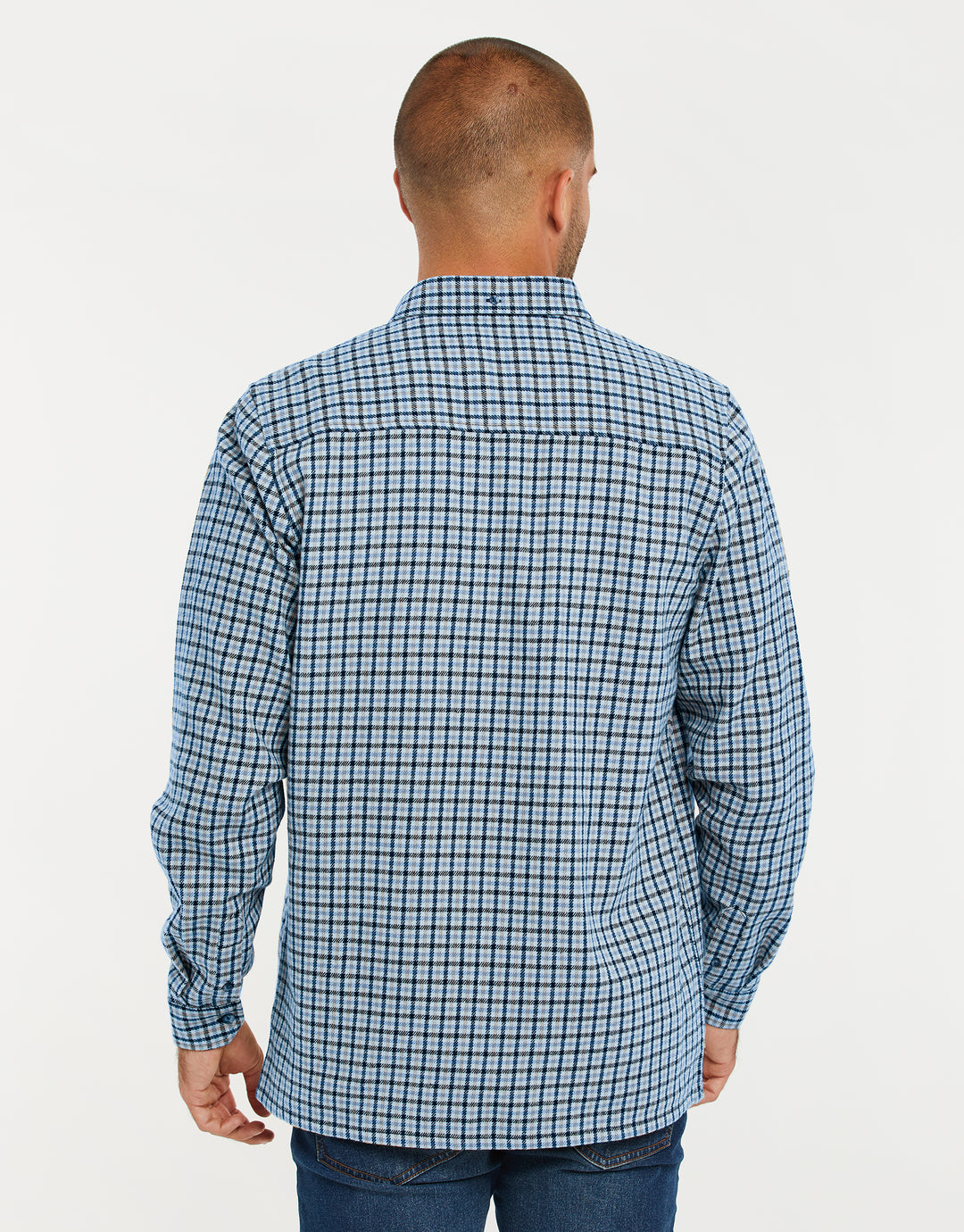 China Blue Check Long Sleeve Shirt