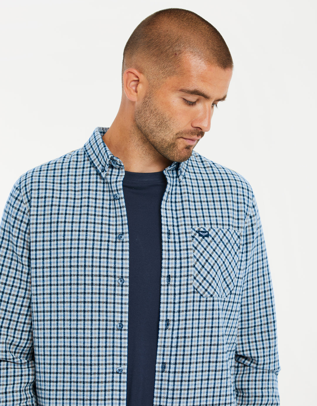 China Blue Check Long Sleeve Shirt