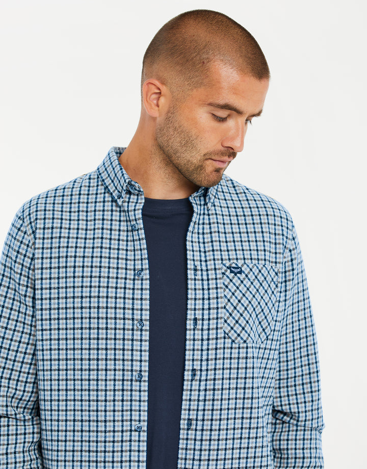 China Blue Check Long Sleeve Shirt