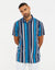 China Blue Striped Short Sleeve Shirt