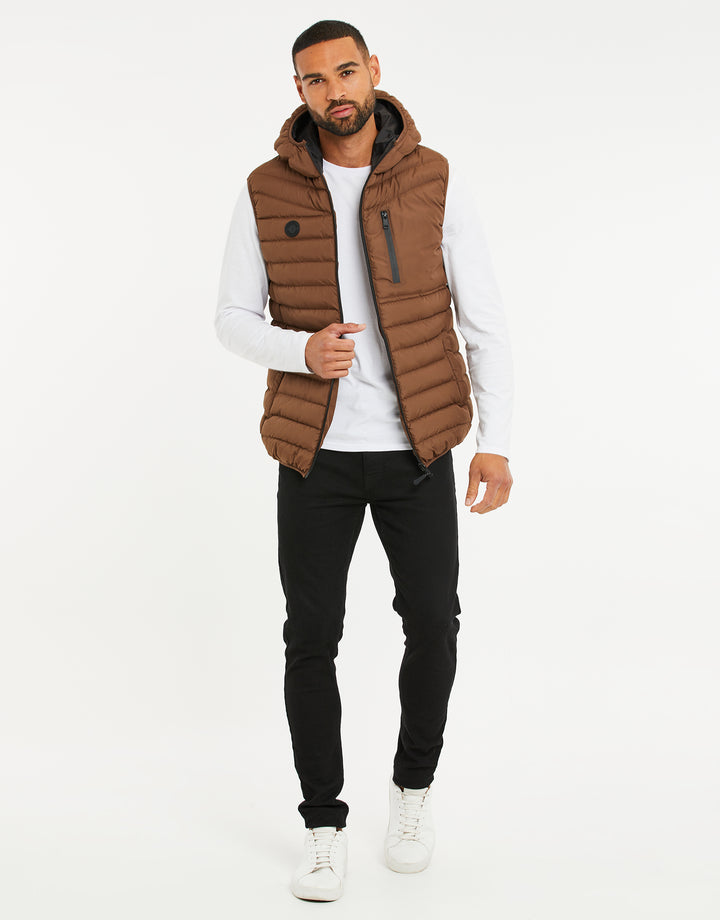 Chocolate BrownQuilted Gilet