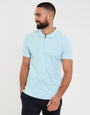 Sky Blue Waffle Zip Collar Polo Shirt