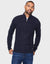 Navy Quarter Zip Turtleneck Jumper