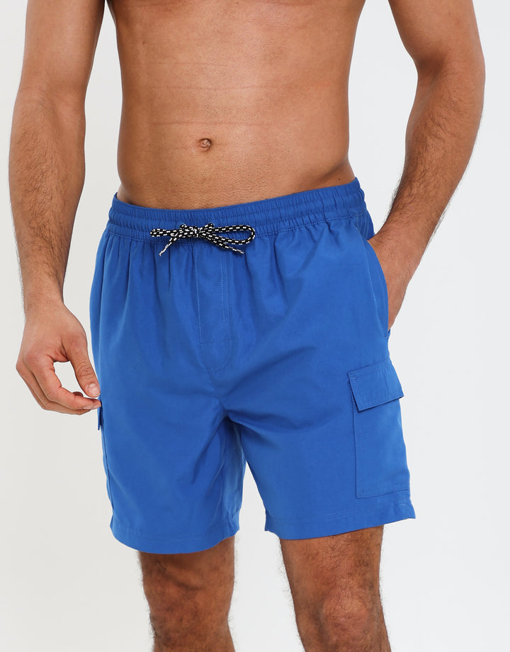 Cobalt BlueMid Length Cargo Swim Shorts