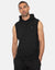 Black Sleeveless Overhead Gym Hoodie