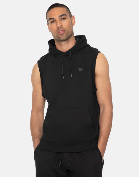 Men's Black Sleeveless Pullover Gym Hoodie – Threadbare