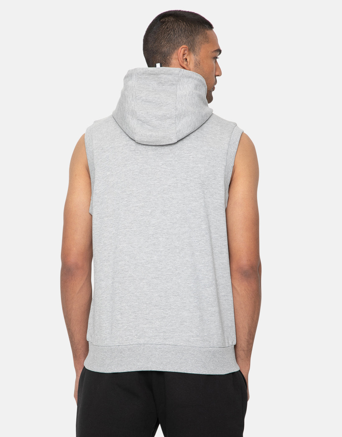 Men's Light Grey Sleeveless Pullover Gym Hoodie – Threadbare