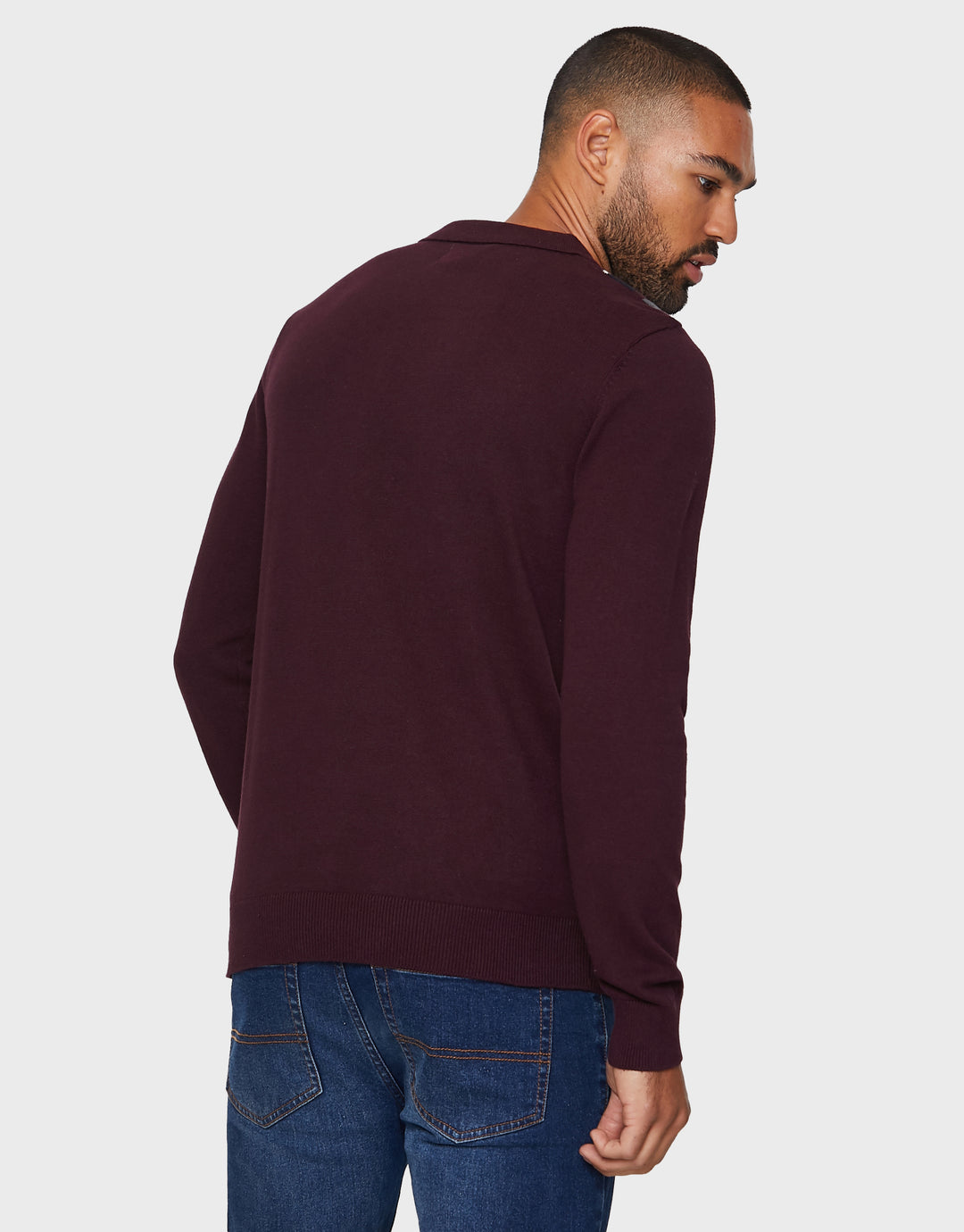 Connor Burgundy Mix Plain Colourblock Jumpers