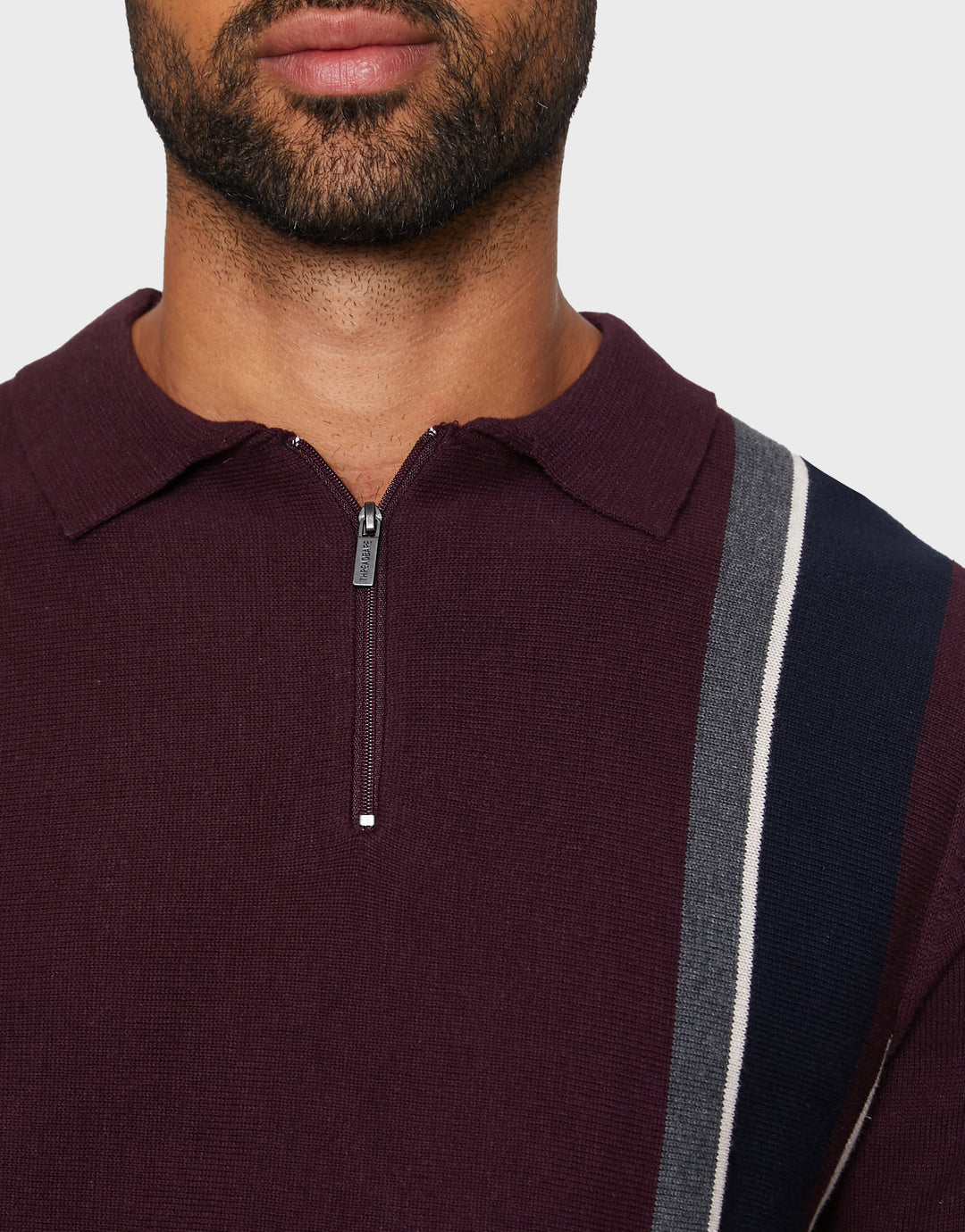 Connor Burgundy Mix Plain Colourblock Jumpers