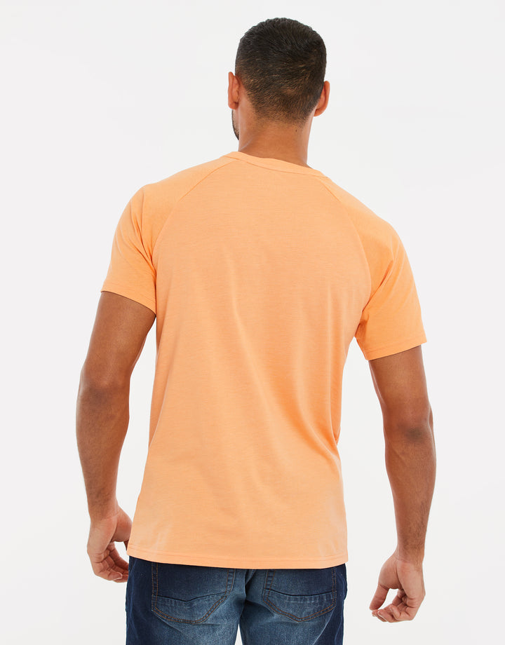 Coral Pink Marl Raglan T-Shirt