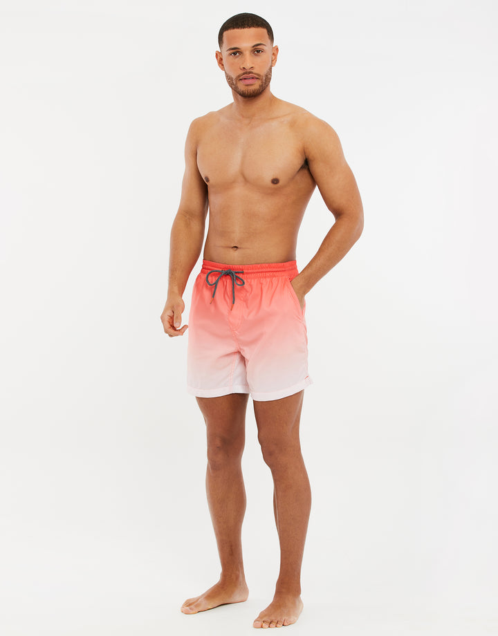 Coral Pink Ombré Swim Shorts
