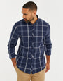Dark Blue Check Long Sleeve Shirt