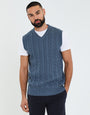Denim Blue Cable Knit Vest
