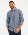 Denim Blue Long Sleeve Linen Blend Shirt