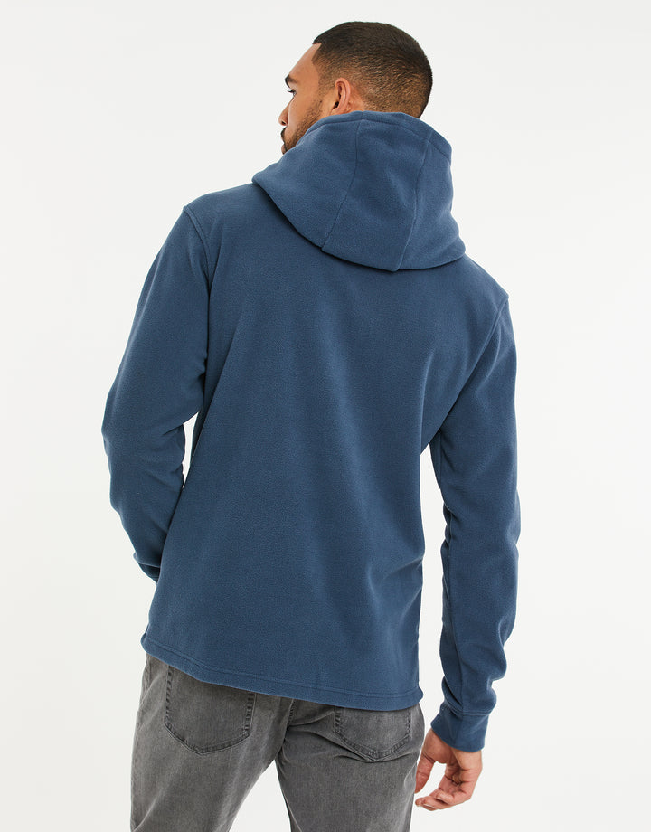 Denim Blue Microfleece Overhead Hoodie