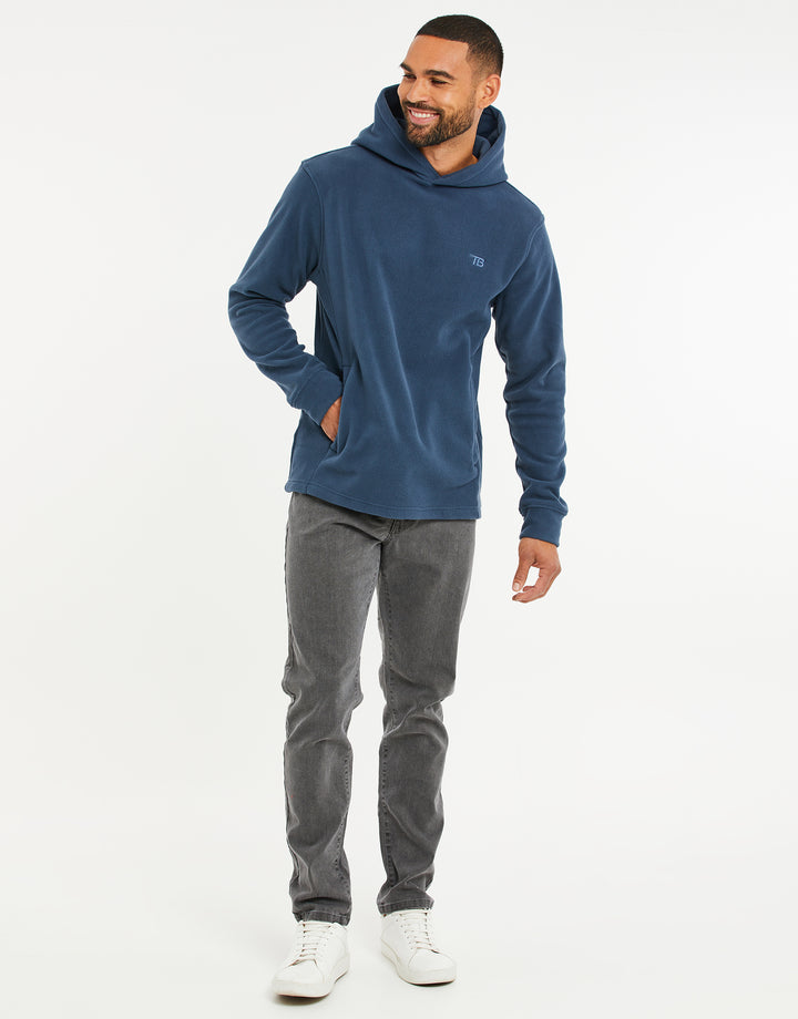 Denim Blue Microfleece Overhead Hoodie