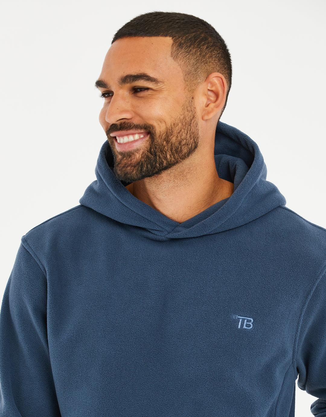 Denim Blue Microfleece Overhead Hoodie