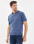 Denim Blue Open Revere Collar Knitted Polo