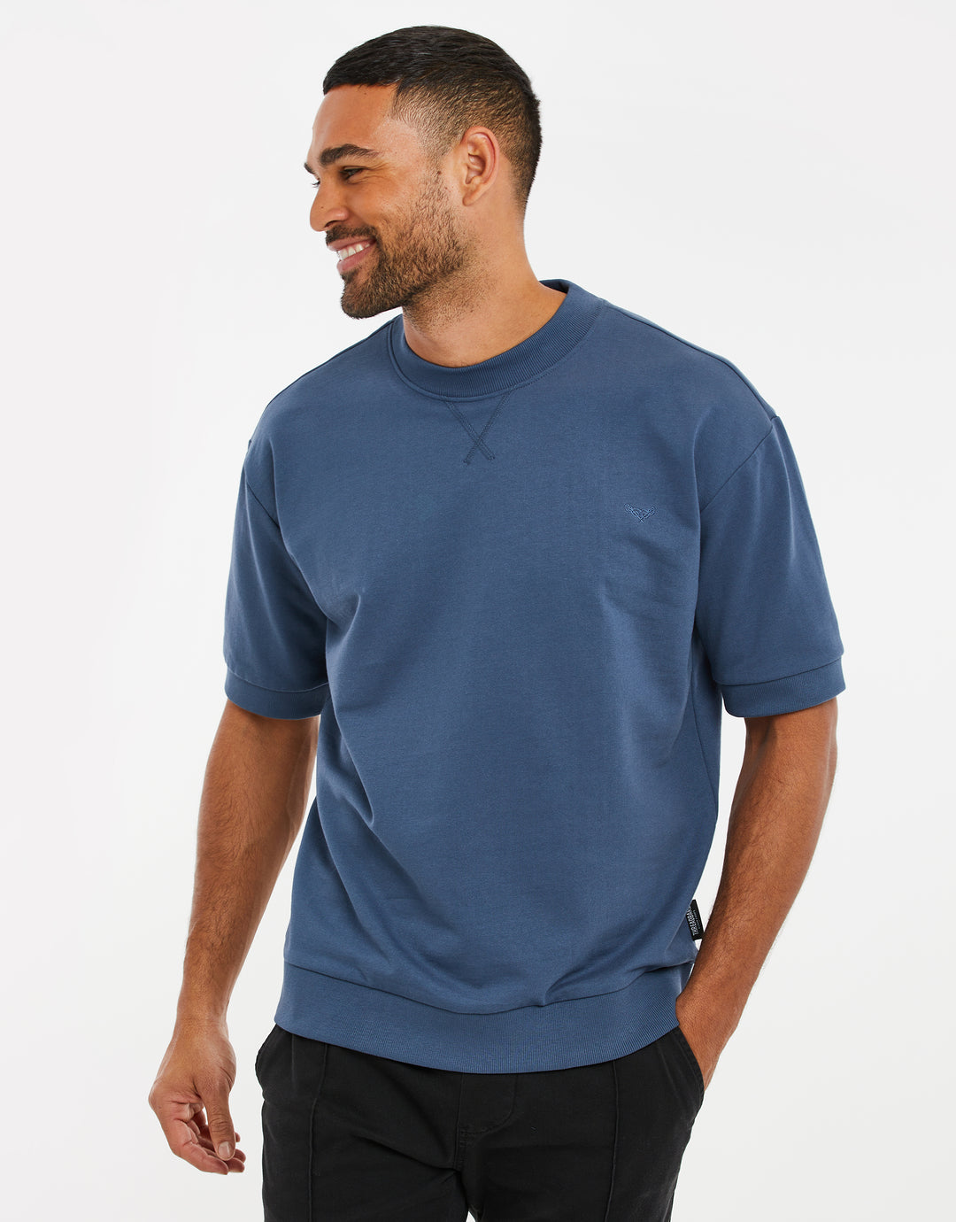 Denim Blue Short Sleeve Sweatshirt