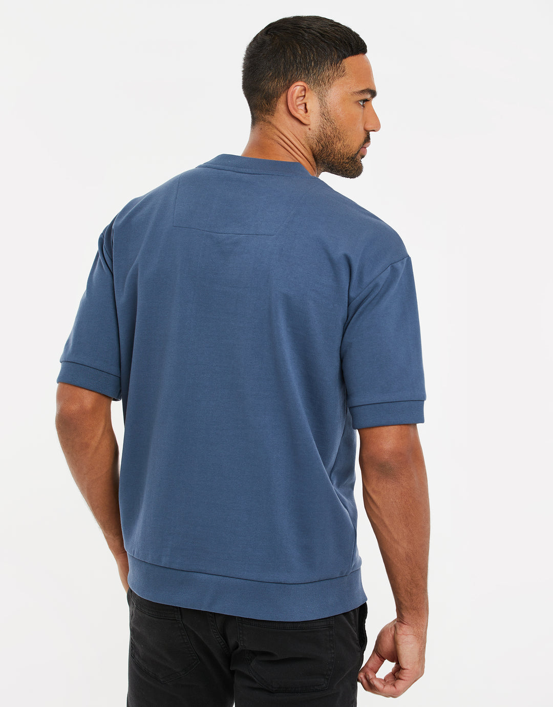 Denim Blue Short Sleeve Sweatshirt
