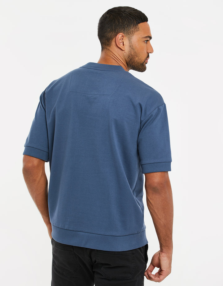 Denim Blue Short Sleeve Sweatshirt