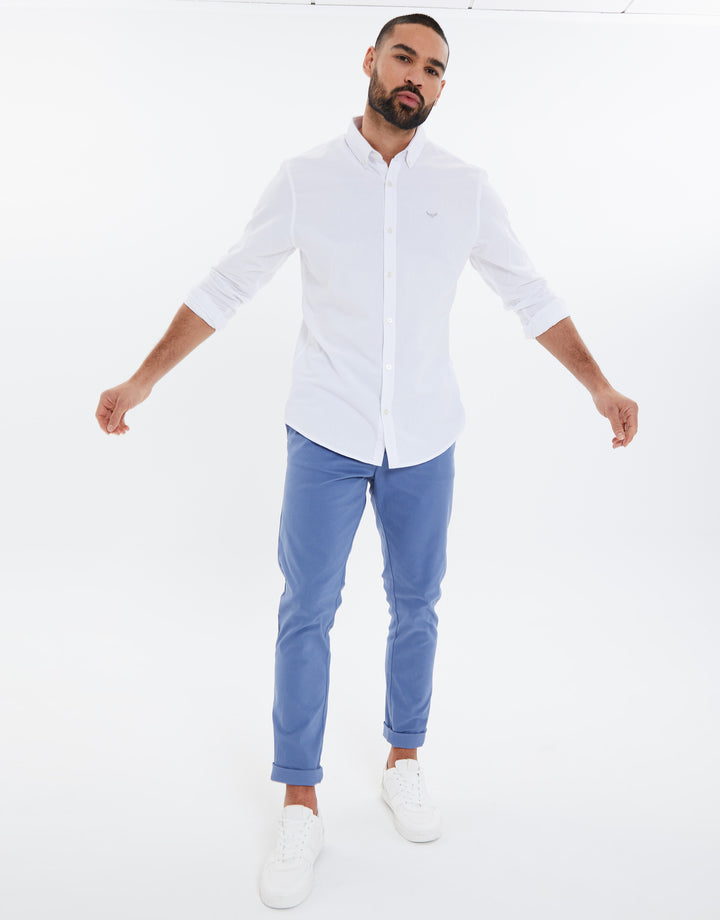 Denim Blue Stretch Chino Trousers